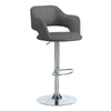 Monarch Specialties I 2364 Bar Stool, Swivel, Bar Height, Adjustable, Metal, Pu Leather Look, Grey, Chrome, Contemporary, Modern - 83-2364 - Mounts For Less