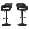 Monarch Specialties I 2381 Bar Stool, Swivel, Bar Height, Adjustable, Metal, Pu Leather Look, Black, Contemporary, Modern - 83-2381 - Mounts For Less