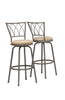 Monarch Specialties I 2393 Bar Stool, Set Of 2, Swivel, Bar Height, Metal, Fabric, Brown, Beige, Contemporary, Modern - 83-2393 - Mounts For Less