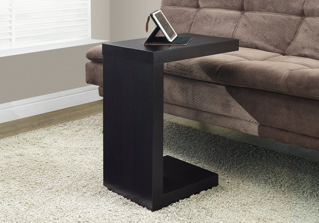 Monarch Specialties I 2486 Accent Table, C-shaped, End, Side, Snack, Living Room, Bedroom, Laminate, Brown, Contemporary, Modern - 83-2486 - Mounts For Less