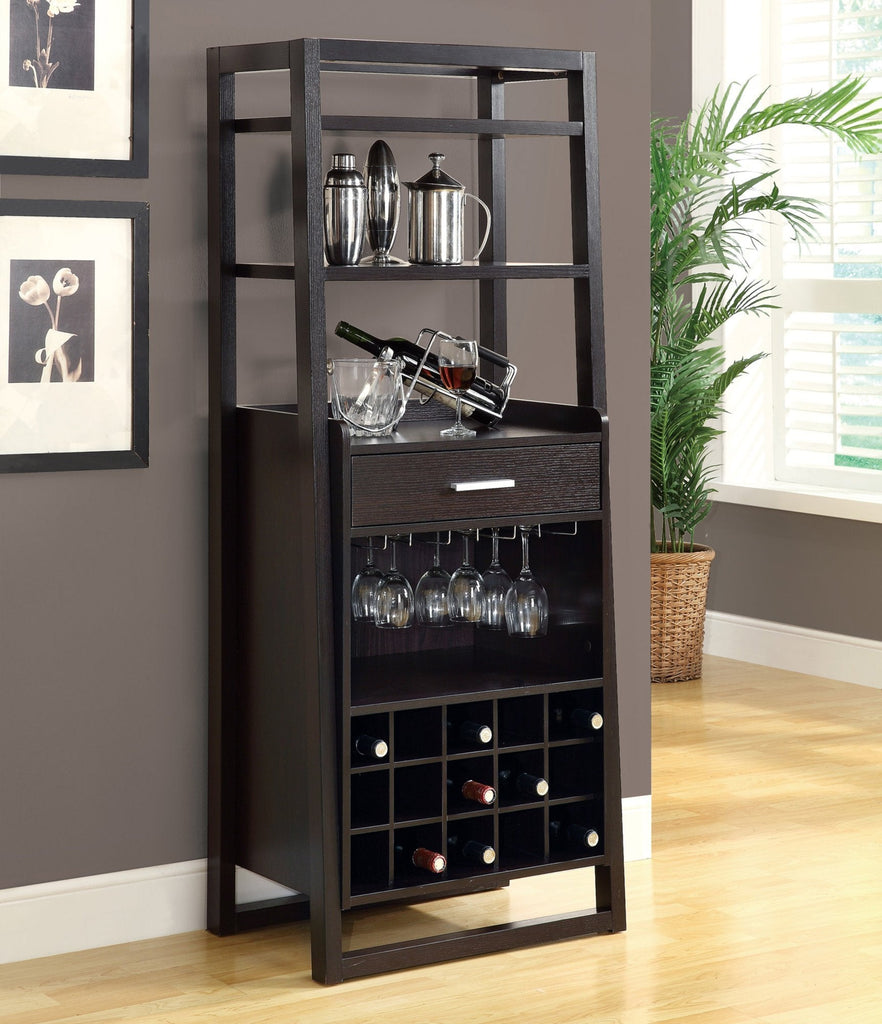 Monarch Specialties I 2543 Home Bar, Wine Rack, Storage Cabinet, Laminate, Brown, Contemporary, Modern - 83-2543 - Mounts For Less
