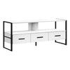 Monarch Specialties I 2615 Tv Stand, 48 Inch, Console, Media Entertainment Center, Storage Drawers, Living Room, Bedroom, Laminate, Metal, White, Black, Contemporary, Modern - 83-2615 - Mounts For Less