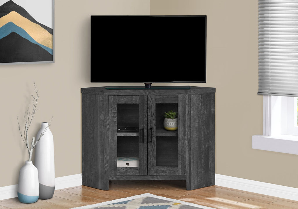 Monarch Specialties I 2716 Tv Stand, 42 Inch, Console, Media Entertainment Center, Storage Cabinet, Living Room, Bedroom, Laminate, Tempered Glass, Black, Contemporary, Modern - 83-2716 - Mounts For Less