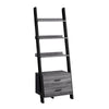 Monarch Specialties I 2755 Bookshelf, Bookcase, Etagere, Ladder, 4 Tier, 69"h, Office, Bedroom, Laminate, Grey, Black, Contemporary, Modern - 83-2755 - Mounts For Less