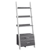 Monarch Specialties I 2756 Bookshelf, Bookcase, Etagere, Ladder, 4 Tier, 69"h, Office, Bedroom, Laminate, Grey, White, Contemporary, Modern - 83-2756 - Mounts For Less