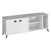 Monarch Specialties I 2841 Tv Stand, 60 Inch, Console, Media Entertainment Center, Storage Cabinet, Living Room, Bedroom, Laminate, Metal, Grey, White, Contemporary, Modern - 83-2841 - Mounts For Less