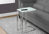 Monarch Specialties I 3000 Accent Table, C-shaped, End, Side, Snack, Living Room, Bedroom, Metal, Tempered Glass, Chrome, Contemporary, Modern - 83-3000 - Mounts For Less