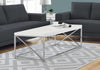 Monarch Specialties I 3028 Coffee Table, Accent, Cocktail, Rectangular, Living Room, 44"l, Metal, Laminate, Glossy White, Chrome, Contemporary, Modern - 83-3028 - Mounts For Less