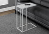 Monarch Specialties I 3037 Accent Table, C-shaped, End, Side, Snack, Living Room, Bedroom, Metal, Tempered Glass, White, Contemporary, Modern - 83-3037 - Mounts For Less