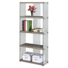 Monarch Specialties I 3060 Bookshelf, Bookcase, Etagere, 5 Tier, 60"h, Office, Bedroom, Tempered Glass, Laminate, Brown, Clear, Contemporary, Modern - 83-3060 - Mounts For Less