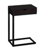 Monarch Specialties I 3069 Accent Table, C-shaped, End, Side, Snack, Storage Drawer, Living Room, Bedroom, Metal, Laminate, Brown, Black, Contemporary, Modern - 83-3069 - Mounts For Less