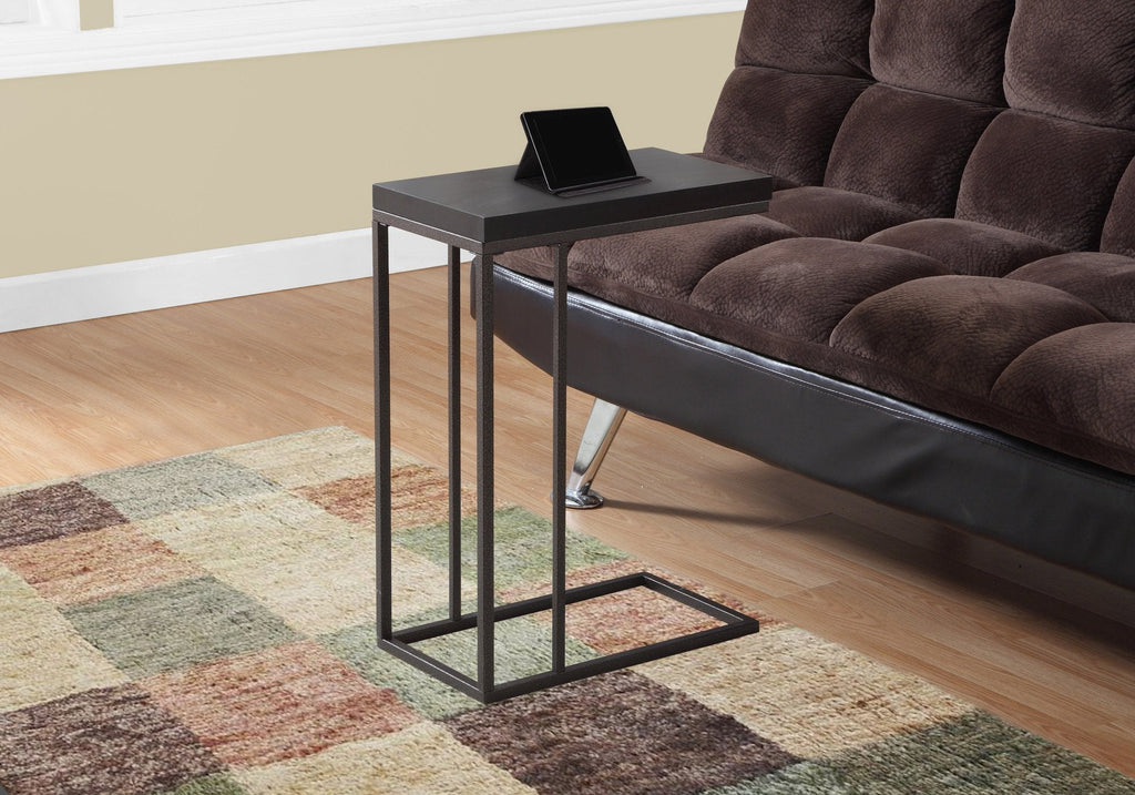 Monarch Specialties I 3088 Accent Table, C-shaped, End, Side, Snack, Living Room, Bedroom, Metal, Laminate, Brown, Contemporary, Modern - 83-3088 - Mounts For Less