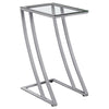 Monarch Specialties I 3090 Accent Table, C-shaped, End, Side, Snack, Living Room, Bedroom, Metal, Tempered Glass, Grey, Clear, Contemporary, Modern - 83-3090 - Mounts For Less