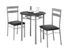 Monarch Specialties I 3095 Dining Table Set, 3pcs Set, Small, 30" Round, Kitchen, Metal, Laminate, Black, Grey, Contemporary, Modern - 83-3095 - Mounts For Less