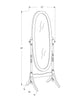 Monarch Specialties I 3102 Mirror, Full Length, Standing, Floor, 60" Oval, Dressing, Bedroom, Wood, White, Traditional - 83-3102 - Mounts For Less