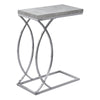 Monarch Specialties I 3185 Accent Table, C-shaped, End, Side, Snack, Living Room, Bedroom, Metal, Laminate, Grey, Chrome, Contemporary, Modern - 83-3185 - Mounts For Less