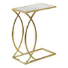 Monarch Specialties I 3188 Accent Table, C-shaped, End, Side, Snack, Living Room, Bedroom, Metal, Laminate, Mirror, Gold, Contemporary, Modern - 83-3188 - Mounts For Less