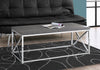 Monarch Specialties I 3225 Coffee Table, Accent, Cocktail, Rectangular, Living Room, 44"l, Metal, Laminate, Grey, Chrome, Contemporary, Modern - 83-3225 - Mounts For Less