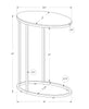 Monarch Specialties I 3246 Accent Table, C-shaped, End, Side, Snack, Living Room, Bedroom, Metal, Laminate, Glossy White, Chrome, Contemporary, Modern - 83-3246 - Mounts For Less