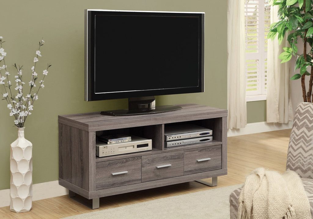 Monarch Specialties I 3250 Tv Stand, 48 Inch, Console, Media Entertainment Center, Storage Cabinet, Living Room, Bedroom, Laminate, Brown, Contemporary, Modern - 83-3250 - Mounts For Less