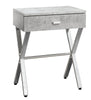 Monarch Specialties I 3264 Accent Table, Side, End, Nightstand, Lamp, Storage Drawer, Living Room, Bedroom, Metal, Laminate, Grey, Chrome, Contemporary, Modern - 83-3264 - Mounts For Less