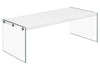 Monarch Specialties I 3286 Coffee Table, Accent, Cocktail, Rectangular, Living Room, 44"l, Tempered Glass, Laminate, Glossy White, Clear, Contemporary, Modern - 83-3286 - Mounts For Less