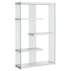 Monarch Specialties I 3290 Bookshelf, Bookcase, Etagere, 5 Tier, 60"h, Office, Bedroom, Tempered Glass, Laminate, Glossy White, Clear, Contemporary, Modern - 83-3290 - Mounts For Less
