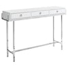 Monarch Specialties I 3297 Accent Table, Console, Entryway, Narrow, Sofa, Storage Drawer, Living Room, Bedroom, Metal, Laminate, Glossy White, Chrome, Contemporary, Modern - 83-3297 - Mounts For Less