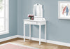 Monarch Specialties I 3326 Vanity, Desk, Makeup Table, Organizer, Dressing Table, Bedroom, Wood, Laminate, White, Contemporary, Modern - 83-3326 - Mounts For Less