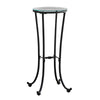Monarch Specialties I 3332 Accent Table, Side, End, Plant Stand, Round, Living Room, Bedroom, Metal, Tempered Glass, Black, Clear, Contemporary, Modern - 83-3332 - Mounts For Less