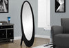 Monarch Specialties I 3364 Mirror, Full Length, Standing, Floor, 60" Oval, Dressing, Bedroom, Wood, Black, Contemporary, Modern - 83-3364 - Mounts For Less