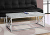 Monarch Specialties I 3375 Coffee Table, Accent, Cocktail, Rectangular, Living Room, 48"l, Metal, Laminate, Grey, Chrome, Contemporary, Modern - 83-3375 - Mounts For Less