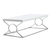 Monarch Specialties I 3400 Coffee Table, Accent, Cocktail, Rectangular, Living Room, 44"l, Metal, Laminate, Glossy White, Chrome, Contemporary, Modern - 83-3400 - Mounts For Less