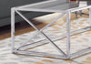 Monarch Specialties I 3440 Coffee Table, Accent, Cocktail, Rectangular, Living Room, 44"l, Metal, Tempered Glass, Chrome, Clear, Contemporary, Modern - 83-3440 - Mounts For Less