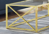 Monarch Specialties I 3444 Coffee Table, Accent, Cocktail, Rectangular, Living Room, 44"l, Metal, Tempered Glass, Gold, Contemporary, Modern - 83-3444 - Mounts For Less