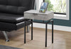 Monarch Specialties I 3462 Accent Table - 24"H / Grey Cement / Black Nickel Metal - 83-3462 - Mounts For Less