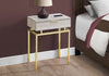 Monarch Specialties I 3463 Accent Table, Side, End, Nightstand, Lamp, Storage Drawer, Living Room, Bedroom, Metal, Laminate, Beige Marble Look, Gold, Contemporary, Modern - 83-3463 - Mounts For Less