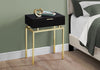 Monarch Specialties I 3466 Accent Table - 24"H / Espresso / Gold Metal - 83-3466 - Mounts For Less
