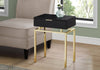 Monarch Specialties I 3466 Accent Table - 24"H / Espresso / Gold Metal - 83-3466 - Mounts For Less