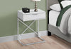 Monarch Specialties I 3470 Accent Table, Side, End, Nightstand, Lamp, Storage Drawer, Living Room, Bedroom, Metal, Laminate, Glossy White, Chrome, Contemporary, Modern - - Mounts For Less