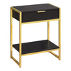 Monarch Specialties I 3486 Accent Table, Side, End, Nightstand, Lamp, Storage Drawer, Living Room, Bedroom, Metal, Laminate, Brown, Gold, Contemporary, Modern - - Mounts For Less