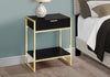 Monarch Specialties I 3486 Accent Table, Side, End, Nightstand, Lamp, Storage Drawer, Living Room, Bedroom, Metal, Laminate, Brown, Gold, Contemporary, Modern - - Mounts For Less
