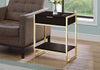 Monarch Specialties I 3486 Accent Table, Side, End, Nightstand, Lamp, Storage Drawer, Living Room, Bedroom, Metal, Laminate, Brown, Gold, Contemporary, Modern - - Mounts For Less