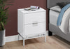 Monarch Specialties I 3490 Accent Table, Side, End, Nightstand, Lamp, Storage Drawer, Living Room, Bedroom, Metal, Laminate, Glossy White, Chrome, Contemporary, Modern - - Mounts For Less