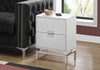 Monarch Specialties I 3490 Accent Table, Side, End, Nightstand, Lamp, Storage Drawer, Living Room, Bedroom, Metal, Laminate, Glossy White, Chrome, Contemporary, Modern - - Mounts For Less
