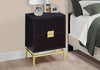 Monarch Specialties I 3496 Accent Table, Side, End, Nightstand, Lamp, Storage Drawer, Living Room, Bedroom, Metal, Laminate, Brown, Gold, Contemporary, Modern - 83-3496 - Mounts For Less