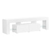 Monarch Specialties I 3548 Tv Stand, 63 Inch, Console, Media Entertainment Center, Storage Cabinet, Living Room, Bedroom, Laminate, Glossy White, Clear, Contemporary, Modern - 83-3548 - Mounts For Less