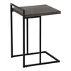 Monarch Specialties I 3634 Accent Table, C-shaped, End, Side, Snack, Living Room, Bedroom, Metal, Laminate, Grey, Black, Contemporary, Modern - 83-3634 - Mounts For Less