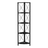 Monarch Specialties I 3650 Bookshelf, Bookcase, Etagere, Corner, 4 Tier, 60"h, Office, Bedroom, Metal, Laminate, Black Marble Look, Contemporary, Modern - 83-3650 - Mounts For Less