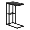 Monarch Specialties I 3674 Accent Table, C-shaped, End, Side, Snack, Living Room, Bedroom, Metal, Laminate, Black Marble Look, Contemporary, Modern - 83-3674 - Mounts For Less
